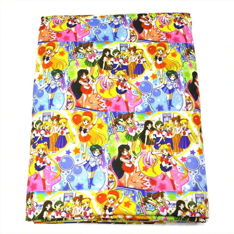 50*145 cm mozaik Risanka Natisnjeni Poliester Bombaž Tkanina za Tkiva Otroci doma tekstilni za Šivanje Keper Quilting Tkanine,c2684
