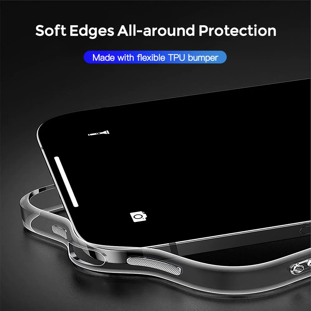 YKZ Luksuzni Steklo Ohišje Za iPhone 12 Pro Max Primerih Pregleden Polno Kritje Za iPhone 11 XS XR 7 8 MP Mini Mehko Rob Coque Fundas