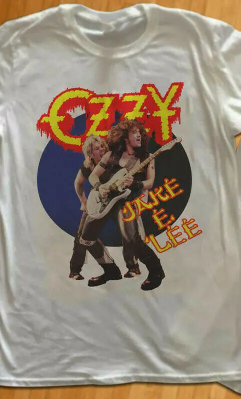 80. Ozzy Osbourne Tour Jake E Lee Bombaž Bela Unisex S 234Xl T Shirt Hh499