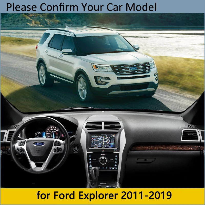 Nadzorna plošča Pokrov Zaščitni Ploščici za Ford Explorer 2011~2019 U502 MK5 Avto, dodatna Oprema na Armaturno Ploščo Dežnik Preprogo 2016 2017 2018