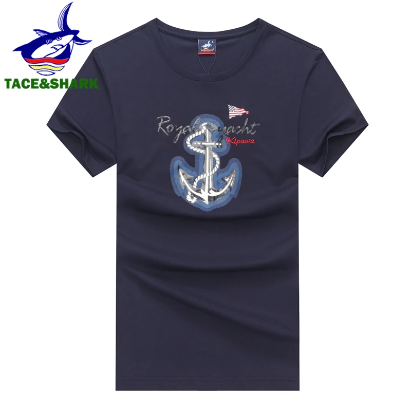 TACE&SHARK Visoke Kakovosti Shark T Srajce Casual Moški Sidro Tisk T-shirt Modno Razkošje Vrhovi Tees 2019 Moški Kratkimi Rokavi Tshirt
