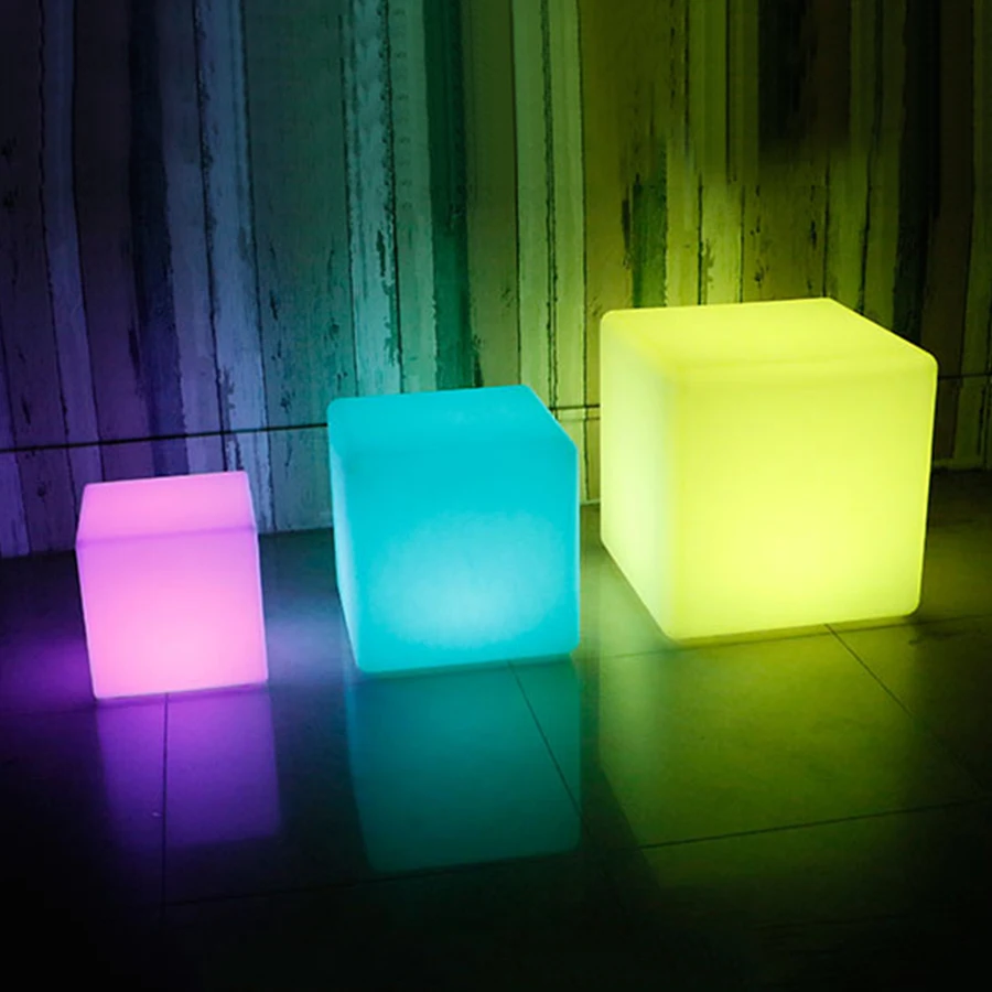 Thrisdar RGB Polnilna Cube Led Noč Luč Svetilke na Prostem osvetljeni Pohištvo Kocka Stol bar KTV Objave Plastične Mize Svetlobe