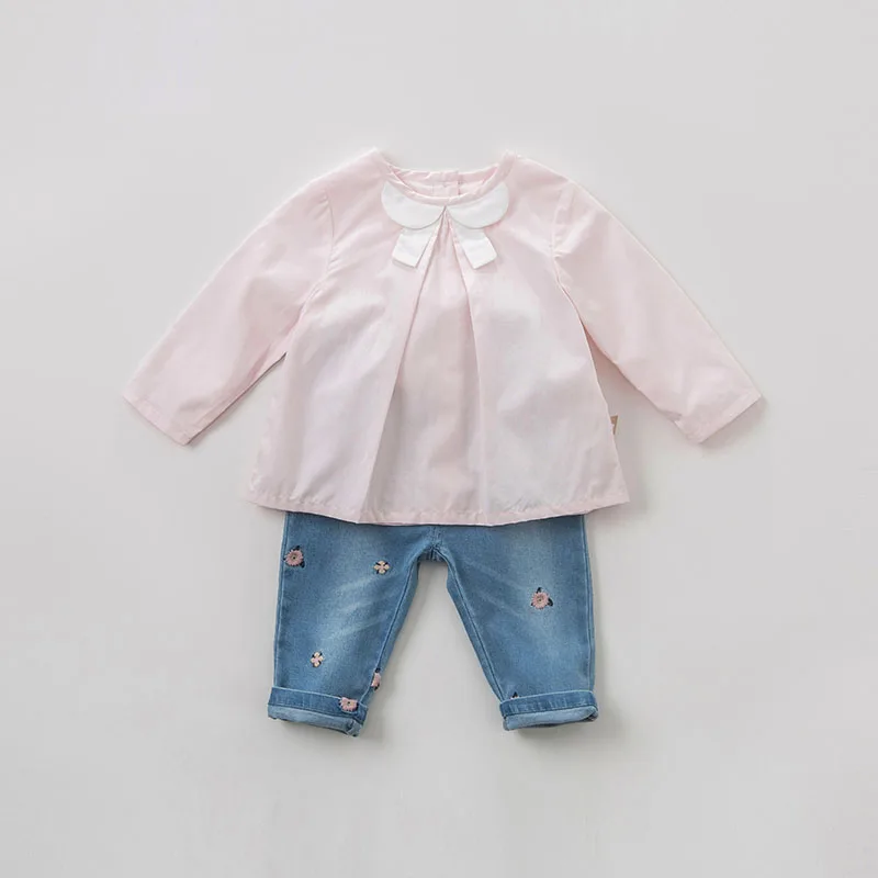 DBM9484 dave bella pomlad baby dekleta hlače otrok celotno dolžino otroci trdna hlače za malčke malčka hlače