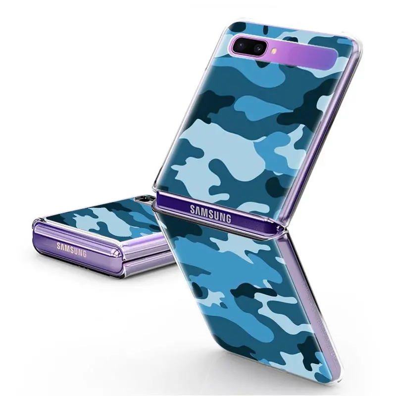 Vojska Camo Maskirno Ohišje Za Samsung Galaxy Ž Flip Težko Jasno Plistic Telefon Coque Split Zložljivi Pokrov Moda Lupini