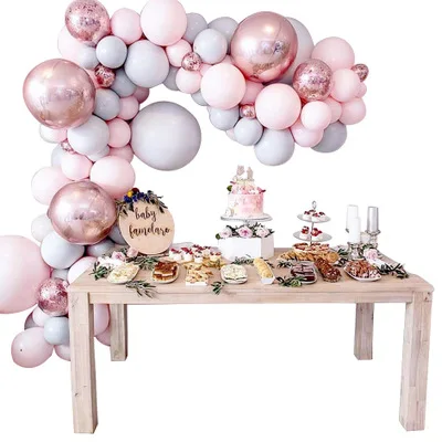 Roza Serije Macaron Balon Verige Nabor Happy Birthday Party Dekoracijo Otroci Poroko Baby Tuš Balon Party Supplies