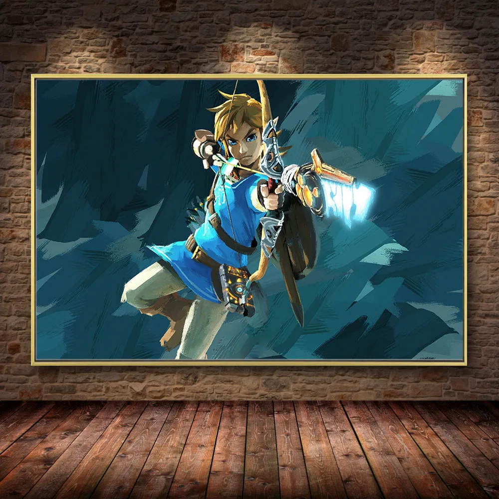 Igra Plakat Dekoracijo Slikarstva Legend of Zelda: Dih Divje Platno, Slikarstvo, Umetnost Plakata Za Otroke, Soba brez okvirja