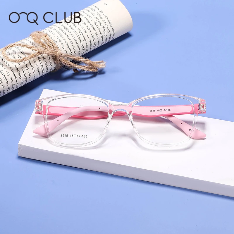 O-Q, KLUB Otroci Squre Očal Okvir Lepo Udobno Očala TR90 Silikonski Kratkovidnost Optična Očala 2515