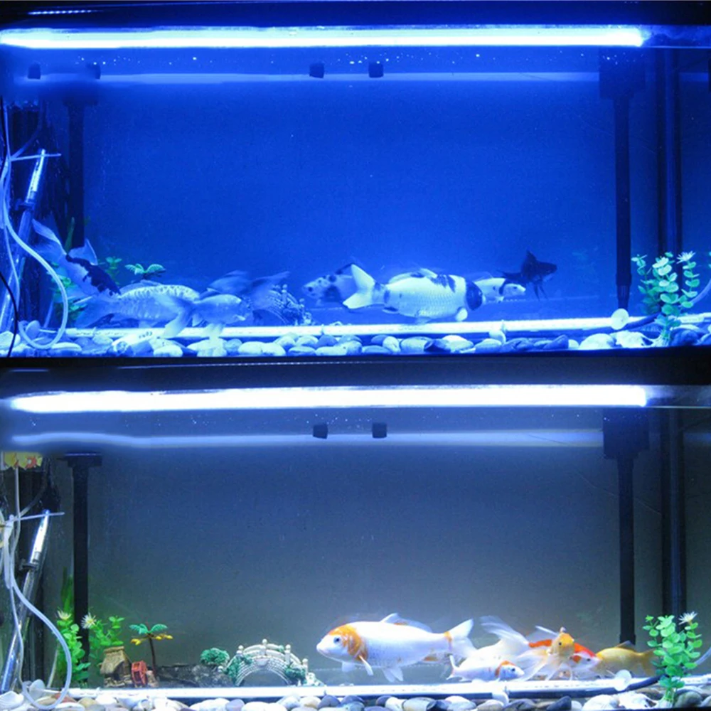 18-48 CM EU Plug Luči Akvarij Fish Tank Svetlobe Super Svetla Bar Potopne IP68 Vodotesen Bela/Modra D30