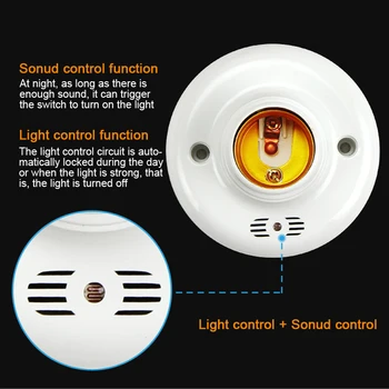 Okova E27 Znanja Zvok Senzor za Nadzor Stikalo Montirajte Vijak Glas Indukcijske LED Svetilka, Stojalo
