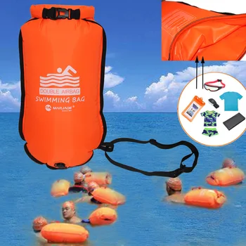 20L Napihljivi Odprite Plavanje Boje Prameni Float Suho Vrečko Double Air Bag s Pasu pas za Plavanje, Športne Vode, Shranjevanje, Varnostne vreče