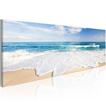 Wall Art HD Natisne Sodobne Plakat 1 Nastavite Plaža Pesek Pogledom na Morje In Platno Slikarstvo Postelji v Ozadju Doma Dekor Modularni Sliko