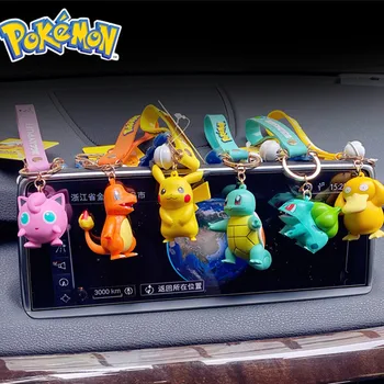 Original Pokemon Keychain Pikachu PVC Dejanje Slika Igrača Squirtle Bulbasaur Charmander Pokemon Iti Obesek Keyrings