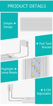 Akvarij Razsvetljavo LED-Lučka Vodnih Rastlin Fish Tank LED Luči Luči Akvarij Razsvetljavo Lampe Štiri vrste Lučka kroglice