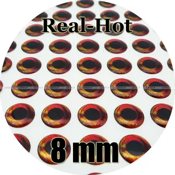 8 mm 3D Realnem.Vroče / Trgovina 300 Mehko Oblikovani 3D Holografski Ribe Oči, Letenje Vezava, Šablona, Lure