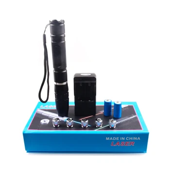 Burnable modra laserja visoke moči ignitable cigaret / lahka komar trak / s polnilnik + baterija + laser glavo + očala + box