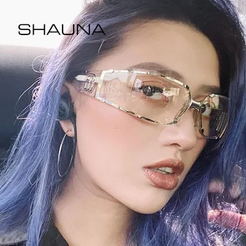 SHAUNA Anti-Modra Svetloba Kovice Oblikovalec blagovne Znamke sončna Očala Goggle Moda Punk Odtenki UV400