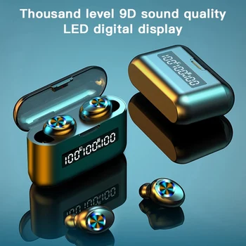 X35 TWS Slušalke Brezžične Bluetooth Glasbo, Slušalke Nepremočljiva Tri Power LED Zaslon Za Iphone Huawei Xiaomi Športne Slušalke