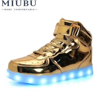 MIUBU LED Čevlji Za Odrasle Priložnostne Čevlji Led Svetlobna Čevlji Moški Plus Velikost sveti Neon Moški Čevlji Zapatos Mujer Hitro Ladjo