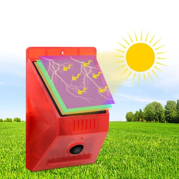 Sončne alarm svetlobo daljinskega upravljalnika Sirene Strobe alarm Senzor Gibanja Varnostni Alarmni Sistem za Kmetije ir zvok anti-theft lučka