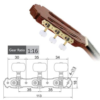 Alice AOS-022V3P 2pcs(L&R) Akustični Klasične Kitare Niz Sprejemniki Pralni Glave Iskanje Tipke Kljukice Visoko-kakovostni Razred Bronasto Neprevlečeni