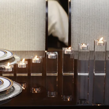 Kristalno soju Sveč Evropske Upscale Večerja ob svečah Svečnik Tabela Romantično za Domačo Pisarno Namizni Dekor svijećnjak