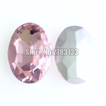 Brezplačna dostava AAA Stekleni Kristali, roza barve, ovalne oblike pointback okrasnih,diy/nail art/dodatki za Oblačila SWOP010