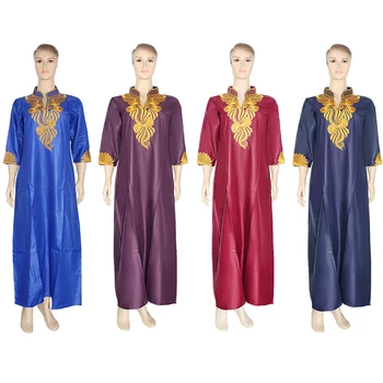 MD Afriške Obleke Za Ženske Ankara Dashiki Maxi Obleko Zlato Vezeni Cvetlični Obleko Južna Afrika Ženske Obleke Velikosti Robe