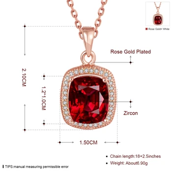 Garilina Trendovski nakit Avstrijski Rdeči kristal rose zlato obesek Obletnico ogrlica za ženske P2096