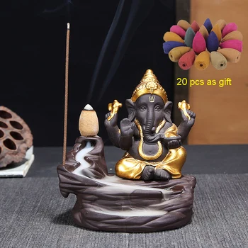 Backflow Kadila Gorilnik Slon Bog Ganesha Indija Censer Imetnik Darila Meditacija Okraski Doma Dekoracijo Obrti Dropshipping