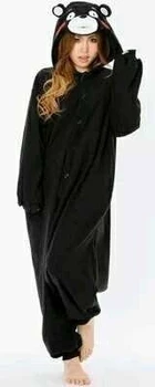 Kigurumi Risanka Živalskega Črnega Kumamon Medved Onesie Unisex Odraslih Pižamo Cosplay Kostume Pižame Kumamoto Sleepsuit Sleepwear