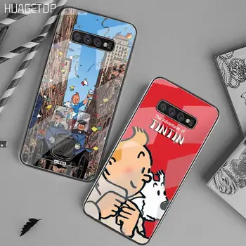 Francoski risanka The Adventures of Tintin Telefon Primeru Kaljeno Steklo Za Samsung S20 Plus S7 S8 S9 S10 Plus Opomba 8 9 10 Plus