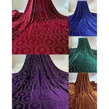 Poročni in Stranka obleke Afriške svilene tkanine polno kamnov big pospeševanje prodaje najbolje prodajajo nov prihod Žametne tkanine, čipke