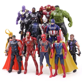 Marvel Avengers 3 Infinity Vojne Thanos Iron Man Captain America Thor Spiderman PVC figuric Otroci Igrače Fantje Darila 14pcs/set