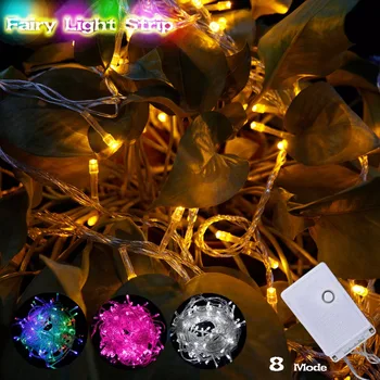 RGB LED Osvetlitev Strune 10M 110V 220V 8 Načini Vodotesen IP65 Božič Garland Pravljice Osvetlitev Zunanja Notranja Počitnice Dekoracijo