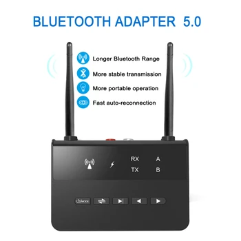 4 v 1 TV PC Brezžični Adapter 262ft/80 Dolge razdalje Bluetooth 5.0 Broadcast avdio Glasbe Oddajnik Sprejemnik za TV, RAČUNALNIK in Avto