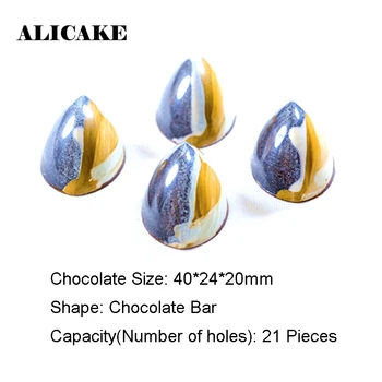 3D Čokolade Plesni Ovalni Obliki Polikarbonatne Plastike za Čokoladne Bonbone Plesni Pladenj za Torto Dekoracijo Pekarna Peko Peciva Orodja