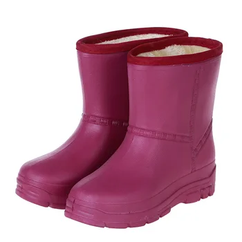 Plus žamet varstvo dež čevlji zimski nepremočljiva zgosti bombaž čevlji dame lahkega dela zaščito dež čevlji