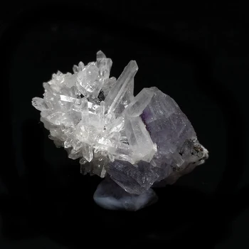 Naravni Kremen Vijolično Fluorite Kalcita Mineralnih Kristalov Vzorcu iz Yaogangxian Province Hunan Kitajska A3-2