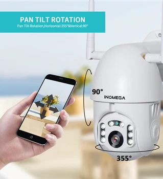 INQMEGA 1080P IP Kamera, WiFi Brezžično Auto tracking PTZ Speed Dome Kamere na Prostem CCTV Varnostni Nadzor, Vodotesen Fotoaparat