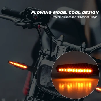 4PCS Motocikel Univerzalno Vključite Opozorilne Luči 12V LED Teče Voda Blinker Utripa Oranžno Svetlobo Upogljivi Za Tmax 500 530