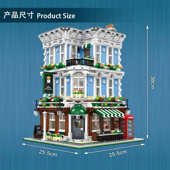 Avtor Strokovnih 3656Pcs Mesto Street View Ideje Kraljica Bricktoria Bar Modularni Model Moc Stavbe, Bloki, Opeke Božična Darila