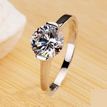 Test Pozitiven 1Ct 6,5 mm D-E Moissanite Diamond Solitaire Ring 925 Sterling Srebrni Prstan Zaročni Prstan za Ženske Krasen