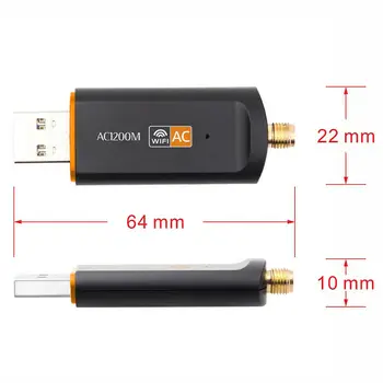1200Mbps Brezžično USB mrežno Kartico USB3.0 Dual Band 2,4 G&5.8 G Wifi Sprejemnik&Brezžični vmesnik za PC Z 2Pcs Antene