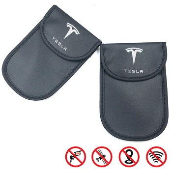 Avtomobilska dodatna Oprema Kartice Avtomobilske Ključe Vrečke Primeru FOB Signal Vrečke Organizator za Tesla Model 3 Model X Model Y Cybertruck Tipko vrečko