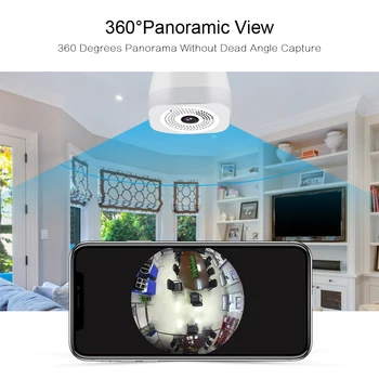 3MP 360° Wifi IP Kamera 1080P HD Domače Brezžično Fisheye Panoramski LED Žarnice, Avdio Video CCTV Varnostni Nadzor Cam