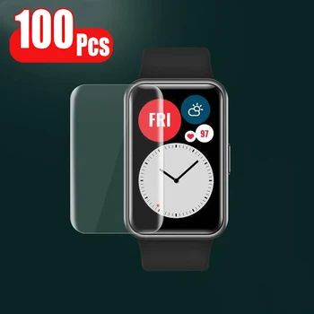 100 kozarcev/Pack Screen Protector Film Za Huawei Watch Fit /Čast Pametno Gledati ES Zaslona Zaščitno folijo Kritje Smartwatch Dodatki