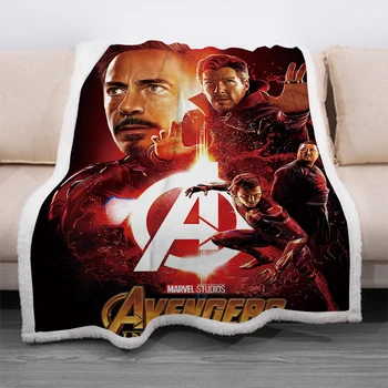 Superheroj Avengers 3D Tiskanja Sherpa Odejo Kavč Kavč Odeja Kritje Potnih Posteljnina, Iron Man, Hulk Žamet Vrgel Flis Odeja