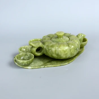 Kitajski Ročno izrezljane Jade naravnih jade lantian jade čajnik čaja nastavite gospodinjski set