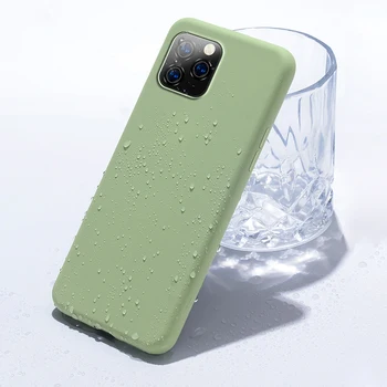 Luksuzni Original Tekoče Silikona Mehko Telefon Primeru Za iPhone 11 Pro X Xs Max XR 7 8 6 6s Plus Kritje Candy Barve Moda Coque Capa