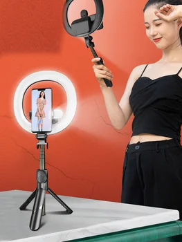 VSE V Enem Prenosni Bluetooth Brezžični Selfie Palico Obroč Fill Light Zložljivo Stojalo Za Iphone Xiaomi Ličila Video v Živo Studio